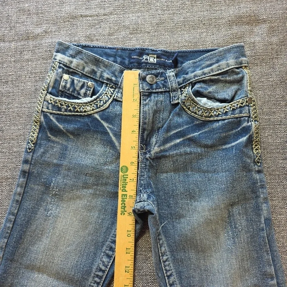 Rugby Road Jeans Girls Size 8 Blue Denim Thick Stitch